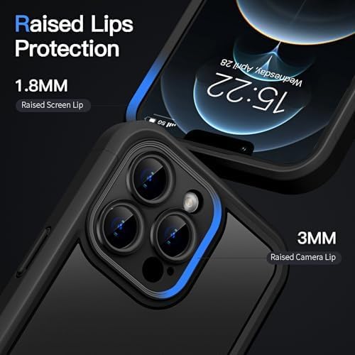 COOLQO Magnetic for iPhone 12 Pro Case, Compatible with MagSafe, Dual Layer Design Military Grade Protection, Translucent Matte Scratch-Resistant Back Protective Shockproof Phone Case, Black