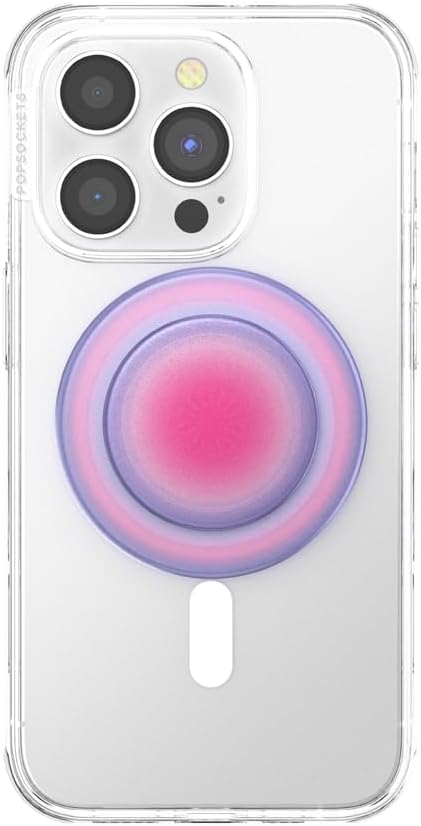PopSockets Phone Grip for MagSafe with Kickstand, Magnetic Stand, Swappable Top, Secure Hold for iPhone MagSafe Cases, Phone & Tablet Grip - Aura