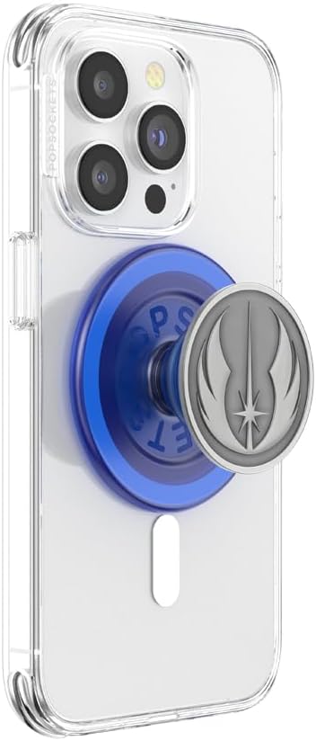 PopSockets Phone Grip for MagSafe with Kickstand, Magnetic Stand, Swappable Top, Secure Hold for iPhone MagSafe Cases, Phone & Tablet Grip, Starwars - Enamel Jedi Icon