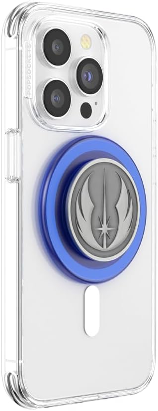 PopSockets Phone Grip for MagSafe with Kickstand, Magnetic Stand, Swappable Top, Secure Hold for iPhone MagSafe Cases, Phone & Tablet Grip, Starwars - Enamel Jedi Icon