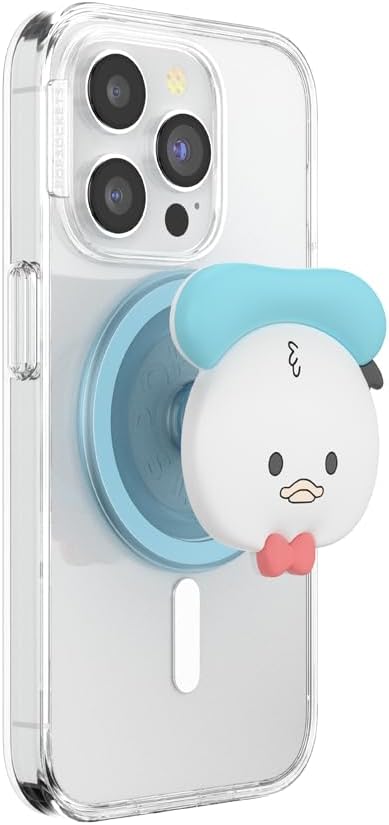 PopSockets Phone Grip for MagSafe with Kickstand, Magnetic Stand, Swappable Top, Secure Hold for iPhone MagSafe Cases, Phone & Tablet Grip, Cute PopSockets, Disney - Kawaii Donald