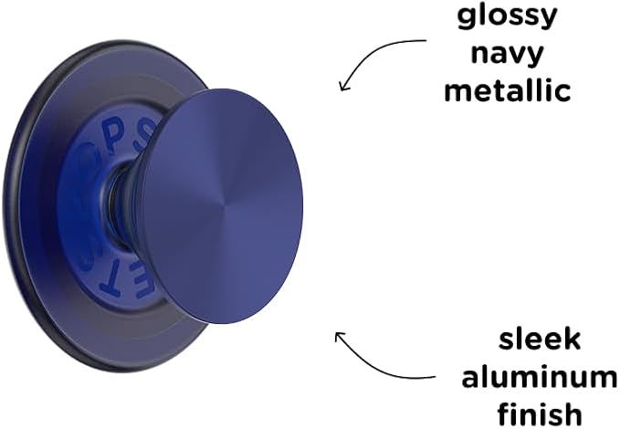 PopSockets Phone Grip for MagSafe with Kickstand, Magnetic Stand, Swappable Top, Secure Hold for iPhone MagSafe Cases, Phone & Tablet Grip - French Navy