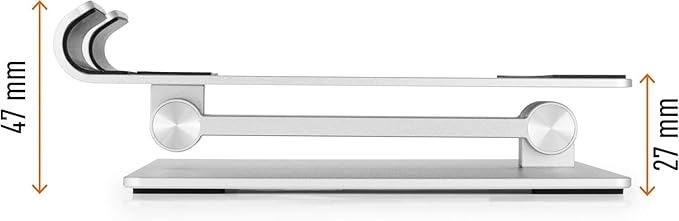 Durable Aluminum Tablet Stand for 7" to 13" Tablets and Smartphones - Height and Angle Adjustable for iPad, Samsung, and More - Foldable Kitchen and Desk Holder