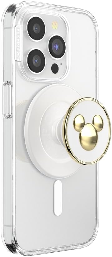 PopSockets Phone Grip for MagSafe with Kickstand, Magnetic Stand, Swappable Top, Secure Hold for iPhone MagSafe Cases, Phone & Tablet Grip, Disney - Enamel Mickey