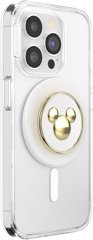 PopSockets Phone Grip for MagSafe with Kickstand, Magnetic Stand, Swappable Top, Secure Hold for iPhone MagSafe Cases, Phone & Tablet Grip, Disney - Enamel Mickey