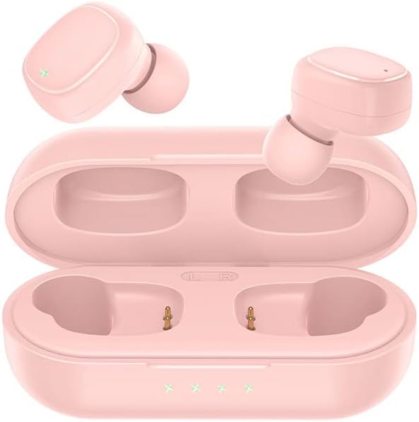 Wireless Earbuds, Bluetooth 5.4 Headphones HiFi Stereo, Comfortable Ear Buds for Women & Teens, Fast Charging Case, IPX6 Waterproof, Lightweight in-Ear Earphones for Phone Tablet Laptop Sports, Pink