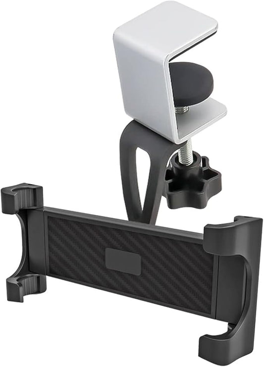 Under Cabinet Tablet Mount Holder, woleyi Kitchen iPad Mount Holder, Desk Aluminum Clamp Stand Compatible with iPad Pro 12.9 Air Mini, Galaxy Tabs, Surface Pro/Go, 5.5"-13" iPhone, Tablets and Devices