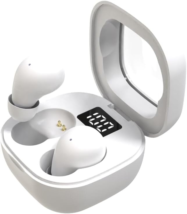 Invisible Mini Earbuds for Work and Sleep, Best for Small Ear Canals, Bluetooth 5.3, 24 Hours Battery Life (White)