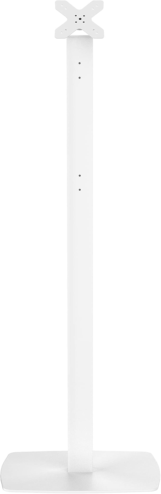 Metal Pole Floor Stand- CTA Premium Thin Profile Retail & Tradeshow Stand with VESA Plate and Base – Compatible with CTA’s Locking Mount (PAD-PARAW) or Any VESA Compatible Mount (ADD-CHKW) - White
