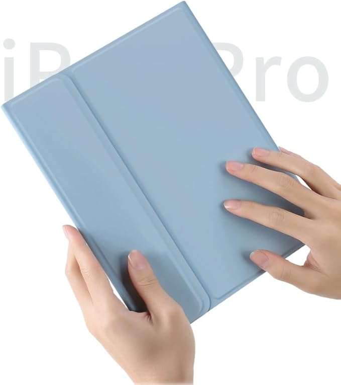 Color Keyboard for Galaxy Tab S10 FE / S9 FE 10.9", Tab S9/S8/S7 11" Case with Cute Detachable Bluetooth Keyboard Lightweight Folio Cover with Pen Holder,Mist Blue