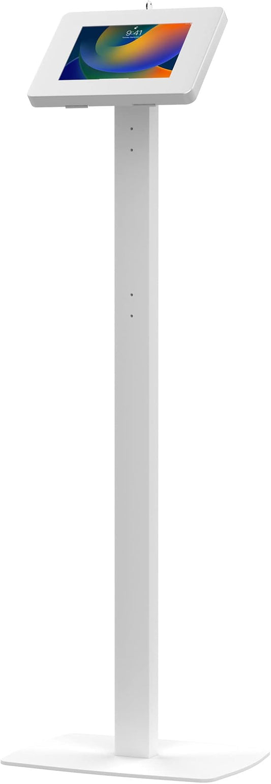 Thin Floor Stand - CTA Tall Standing 360 Degree Kiosk Display Tablet Holder - Charger Access & Lock for iPad mini A17 Pro & 1/2/3/4/5/6 - Samsung Tab A 8″