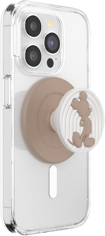 PopSockets Phone Grip for MagSafe with Kickstand, Magnetic Stand, Swappable Top, Secure Hold for iPhone MagSafe Cases, Phone & Tablet Grip, Disney - PopOut Latte Mickey