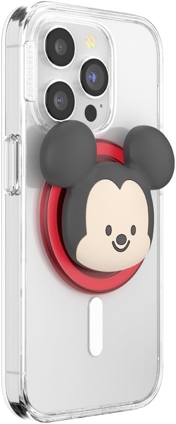 PopSockets Phone Grip for MagSafe with Kickstand, Magnetic Stand, Swappable Top, Secure Hold for iPhone MagSafe Cases, Phone & Tablet Grip - Kawaii Mickey