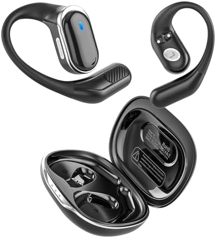 Open Ear Wireless Earbuds Bluetooth Headphones, 50Hrs Playtime Stereo Sound Earphones with IPX7 Waterproof Ear Buds for Fitness/Travel
