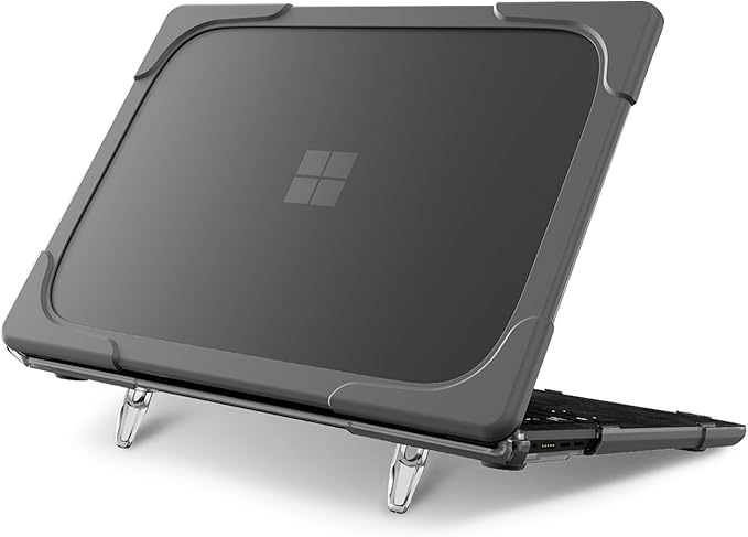 Batianda Heavy Duty Case for 13.8 inch Microsoft Surface Laptop 2024 (7th Edition) with Fold Kickstand Includes Keyboard Cover Screen Protector - Shockproof Stylish & Durable Protective Cover, Grey