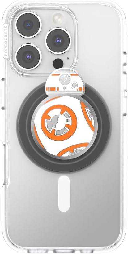 PopSockets Phone Grip for MagSafe with Kickstand, Magnetic Stand, Swappable Top, Secure Hold for iPhone MagSafe Cases, Phone & Tablet Grip, Star War Power The Force 2025 - Spinner BB