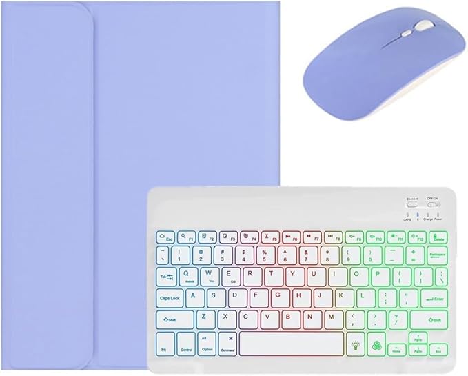 Backlit Keyboard for Galaxy Tab A9+ / A9 Plus 11 inch 2023 Tablet SM-X210/X216/X218 Keyboard Case with Mouse, Detachable Backlight Color Keyboard Case,Purple