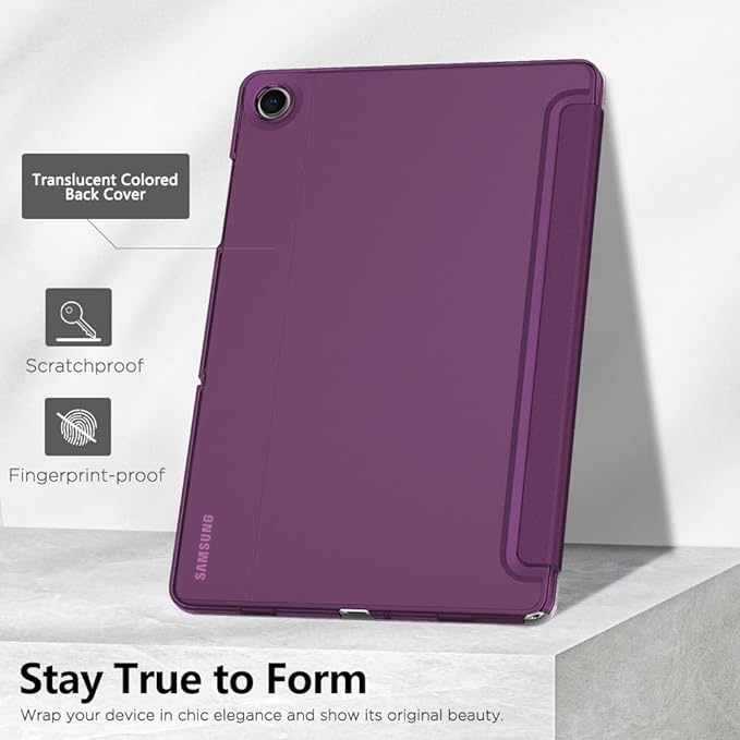 MoKo Case for Galaxy Tab A9+/A9 Plus 11 inch 2023, Slim Stand Protective Smart Cover with Hard PC Translucent Back Shell for Tab A9 Plus Tablet (SM-X210/X216/X218), Auto Wake/Sleep, Dark Purple