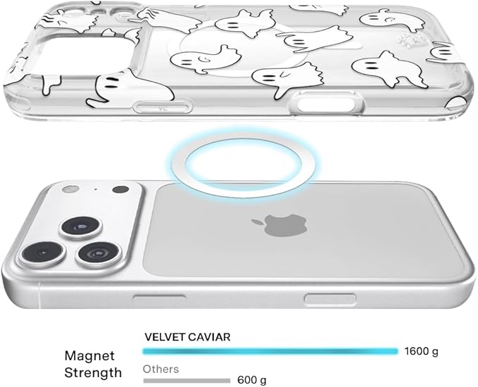 VELVET CAVIAR Case for iPhone 17 Pro Max | Compatible with MagSafe | 10ft Drop Tested | Halloween Cases for Women | Ghosted Clear