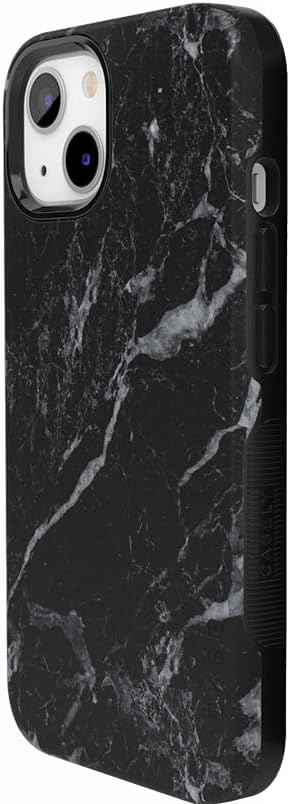 Casely iPhone 14 Case | Black Marble | Compatible with MagSafe | Bold Protective Design
