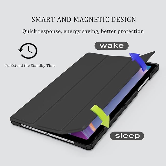 Cover for Samsung Galaxy Tab A9 Plus 11 inch Case Cover, Smart Flip Case Cover for Samsung Galaxy Tab A9+ 11 inch Translucent Back with Stylus Pen, Marble Green