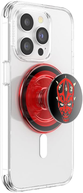 PopSockets Phone Grip for MagSafe with Kickstand, Magnetic Stand, Swappable Top, Secure Hold for iPhone MagSafe Cases, Phone & Tablet Grip, Starwars - Enamel Darth Maul