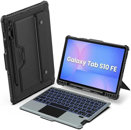 Nillkin for Samsung Galaxy Tab S10 FE Detachable Keyboard Case with 7 Backlit, Kickstand, Trackpad, S Pen Holder, for Samsung Tablet S10 FE Keyboard 10.9 inch