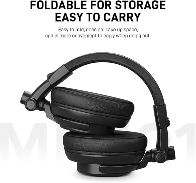 MAONO MH601 Professional Studio Monitor Headphones, Wired Closed Back Over Ear DJ Headset with 50mm Drivers and 1/4 inch to 3.5mm Jack for Guitar Amp Recording Mixing Piano Music Production Podcast