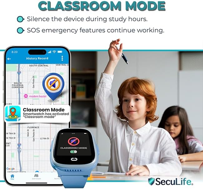 Kids Watch with GPS Tracker, Two-Way Calling, Real-Time Tracking & SOS Alerts - Smart Watch for Kids Call and Text with Geo-Fencing, School Mode, Water-Resistant, Long Battery Life & Parental Controls