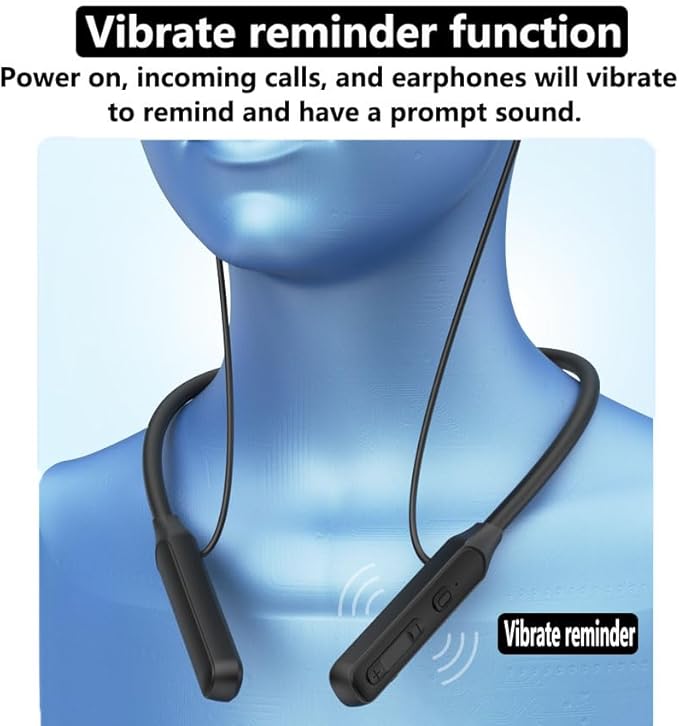 Neck Headphones Wireless Bluetooth，V5.2 with Microphone Neckband Bluetooth Headphones，35 Hours of Playtime in-Ear Neckband Earbuds no Power Button IPX7 Sweat-Resistant deep bass (Y8H)