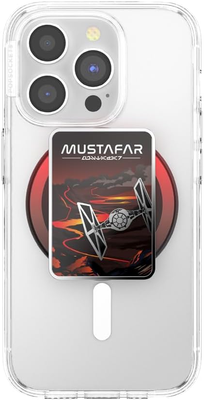 PopSockets Phone Grip for MagSafe with Kickstand, Magnetic Stand, Swappable Top, Secure Hold for iPhone MagSafe Cases, Phone & Tablet Grip, Starwars - Enamel Welcome to Mustafar