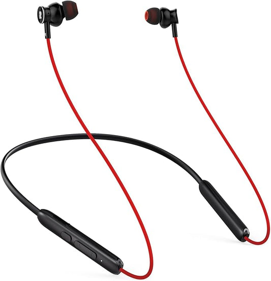 Bluetooth Headphones,V5.2 Wireless Bluetooth Earbuds w/Mic in-Ear Magnetic Neckband Earphone 30Hrs Playtime, IPX7 Sweatproof Deep Bass Headset for Phone Call Music Sports (Red)