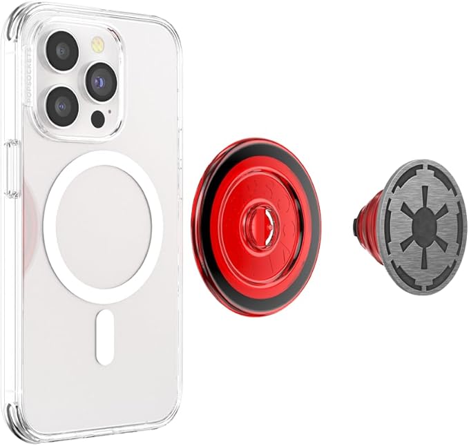 PopSockets Phone Grip for MagSafe with Kickstand, Magnetic Stand, Swappable Top, Secure Hold for iPhone MagSafe Cases, Phone & Tablet Grip, Starwars - Enamel Long Live The Empire