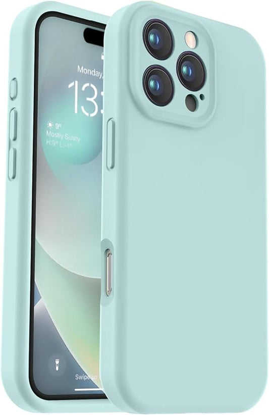 Vooii Compatible with iPhone 16 Pro Max Case, Liquid Silicone Upgrade [Camera Protection] [Soft Anti-Scratch Microfiber Lining] Shockproof Phone Case for iPhone 16 Pro Max 6.9 inch - Mint
