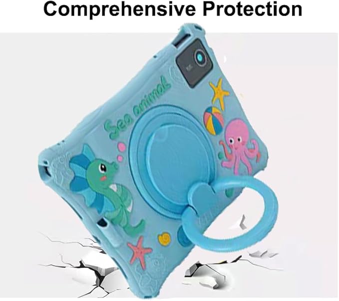 Tablet Case for Lenovo Tab M11 TB330FU 11"/ Pad 2024 TB331FC,Soft Anti-Stress Silicone Case with Rotate Stand/Pencil Holder/Shoulder Strap/Pen for Lenovo Tab M11 11 inch (Sky Blue)