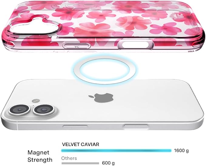 VELVET CAVIAR Case for iPhone 17 | Compatible with MagSafe | 10ft Drop Tested | Protective Designer Cases | Cherry Blossom