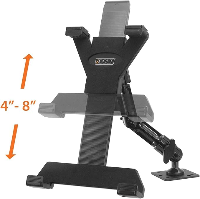iBolt TabDock FixedPro 360 -Heavy Duty Metal 8" Multi-Angle Drill Base Mount for All 7" - 10" Tablets (iPad, Nexus, Samsung Tab) for Desks, Tables, Countertops : Great for Homes, Businesses, etc.