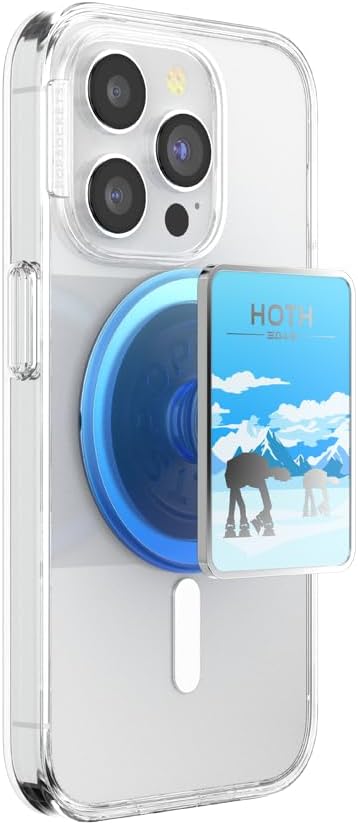 PopSockets Phone Grip for MagSafe with Kickstand, Magnetic Stand, Swappable Top, Secure Hold for iPhone MagSafe Cases, Phone & Tablet Grip, Starwars - Enamel Welcome to Hoth