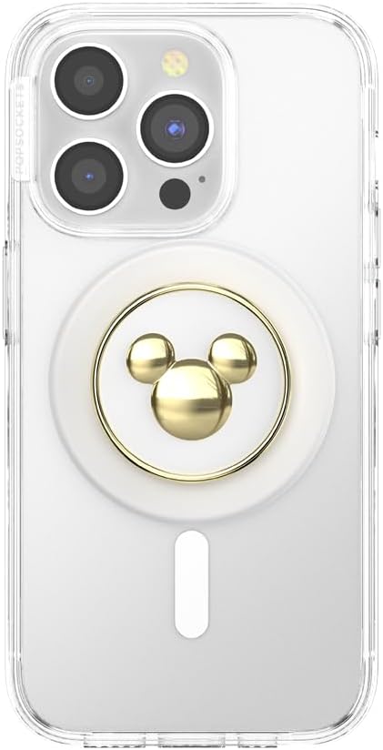 PopSockets Phone Grip for MagSafe with Kickstand, Magnetic Stand, Swappable Top, Secure Hold for iPhone MagSafe Cases, Phone & Tablet Grip, Disney - Enamel Mickey