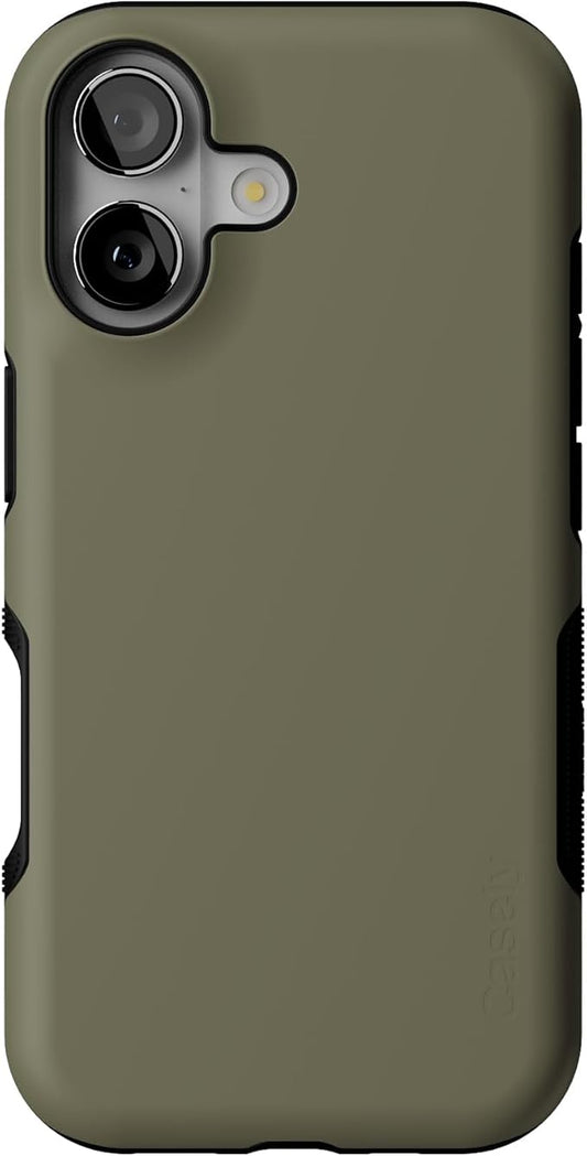 Casely iPhone 17 Case | The Boyfriend Collection | Army Green | Bold Protective Design | Compatible with MagSafe