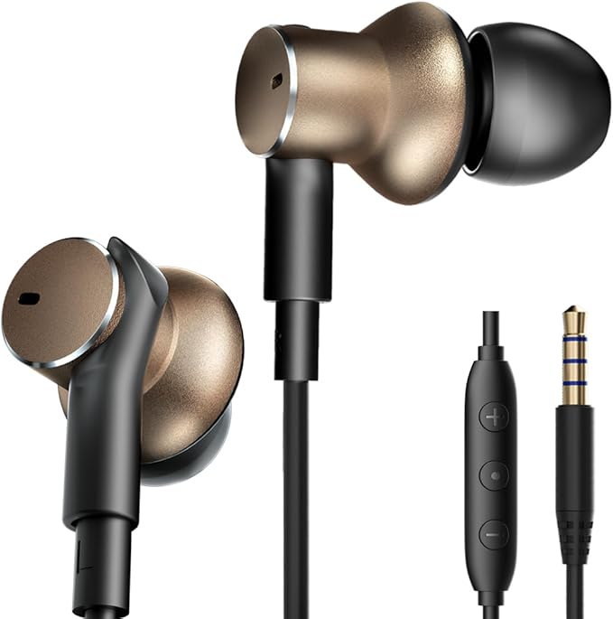 Wired Earbud in Ear Headphones with Mic Noise-canceling,Deep bass Hi-Fi Noise Cancellation Earbuds Wired Immersive Bass Dual-Unit Earphones Compatible with iPhone 15 16 17 Android etc