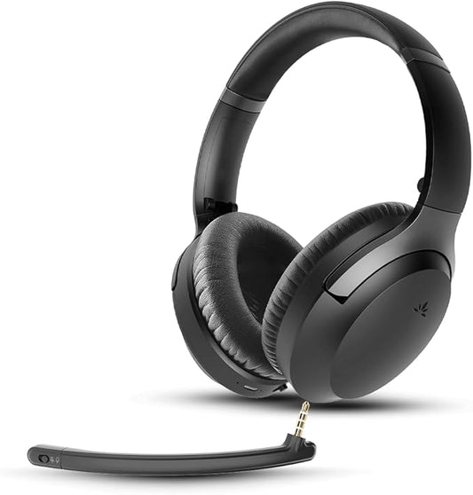 Aria 3 - Bluetooth 5.3 Wireless Headphones with Detachable Noise-Cancelling Mic, Clear Voice for Calls, Great Sound, 55Hrs Playtime, Comfortable Fit for Work & Music