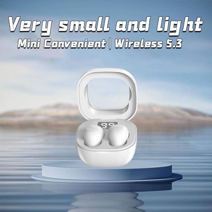 Invisible Mini Earbuds for Work and Sleep, Best for Small Ear Canals, Bluetooth 5.3, 24 Hours Battery Life (White)