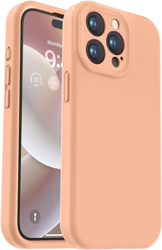 Vooii Compatible with iPhone 15 Pro Max Case, Upgraded Premium Silicone, [Camera Protection] [Soft Anti-Scratch Microfiber Lining] Shockproof Phone Case for iPhone 15 Pro Max 6.7 inch - Cantaloupe