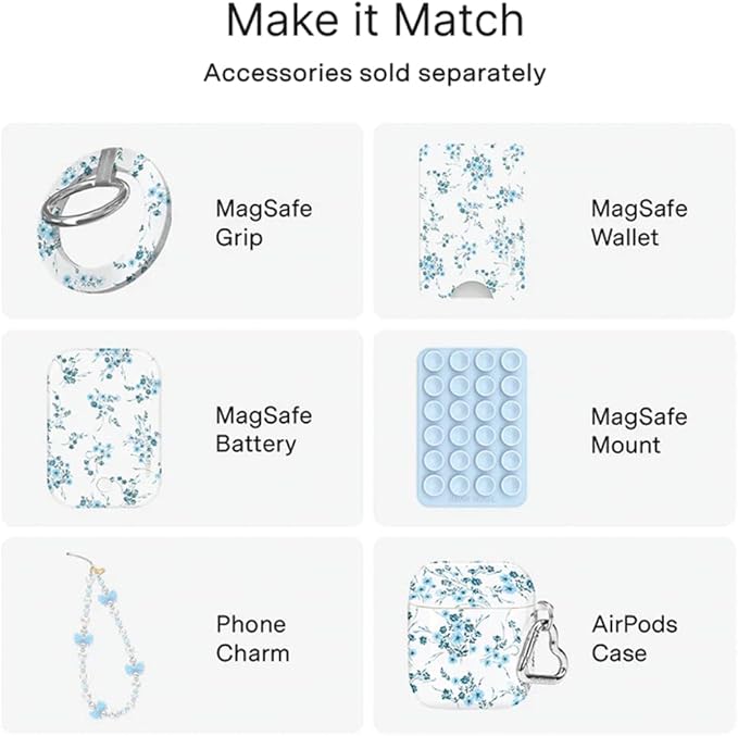 VELVET CAVIAR Case for iPhone 17 Air | Compatible with MagSafe | 10ft Drop Tested | Protective Designer Cases | French Blue Floral