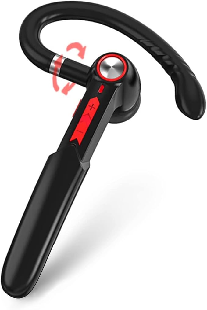 Single-Ear Bluetooth Earpiece with Noise Cancelling – Wireless Hands-Free Headset for iPhone & Cell Phones, Built-in Mic, 10Hrs Battery Life
