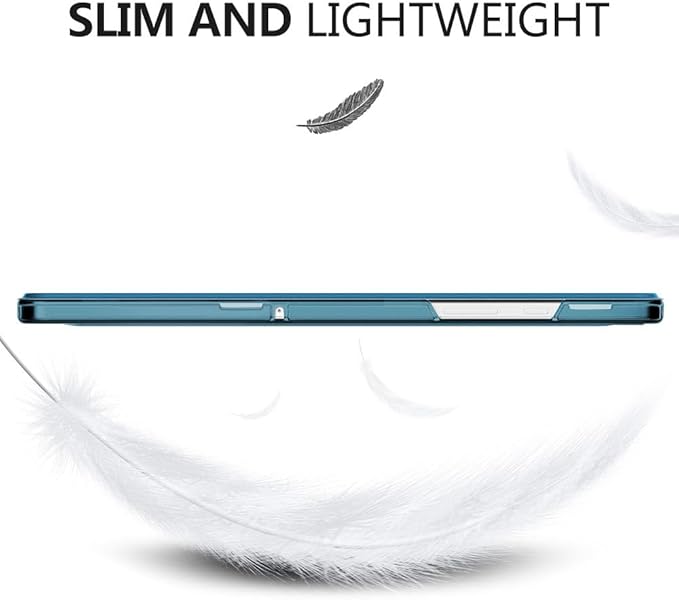 MoKo Case for Galaxy Tab A9+/A9 Plus 11 inch 2023, Slim Stand Protective Smart Cover with Hard PC Translucent Back Shell for Tab A9 Plus Tablet (SM-X210/X216/X218), Auto Wake/Sleep, Peacock Blue