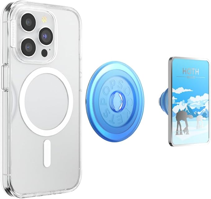 PopSockets Phone Grip for MagSafe with Kickstand, Magnetic Stand, Swappable Top, Secure Hold for iPhone MagSafe Cases, Phone & Tablet Grip, Starwars - Enamel Welcome to Hoth