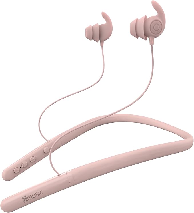 Hmusic HS88 Sleep Earbuds for Side Sleepers,Neckband Bluetooth Sleeping Headphones,-30dB Noise Isolate,Flat Thin Soft Silicone Earplug,12H Playtime w/Timer, for Yoga,Read,Air Travel,Audio Book