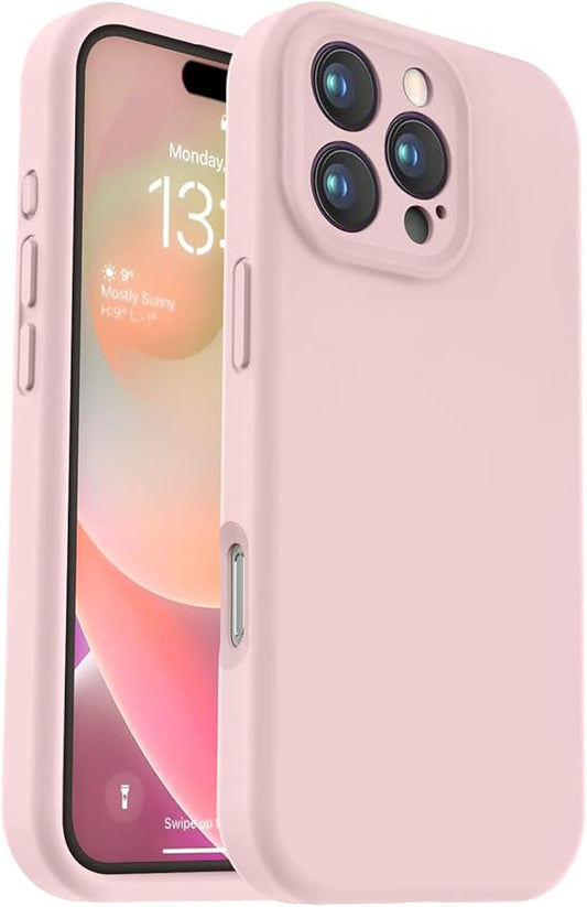 Vooii Compatible with iPhone 16 Pro Case, Liquid Silicone Upgrade [Camera Protection] [Soft Anti-Scratch Microfiber Lining] Shockproof Phone Case for iPhone 16 Pro 6.3 inch - Pink Sand